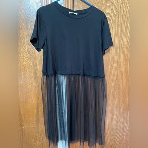 Lush Black t shirt with Tule bottom